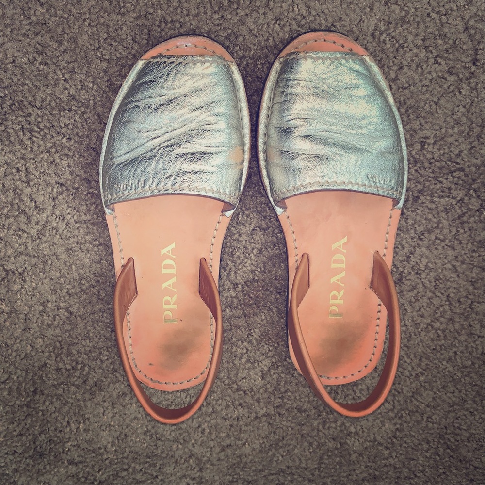 Prada Vitello Flat Slingbacks
